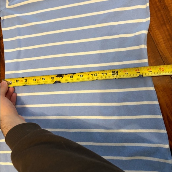 Sail to Sable STS White Blue Striped Stretch preppy Knit Tee Dress size small - Picture 11 of 16